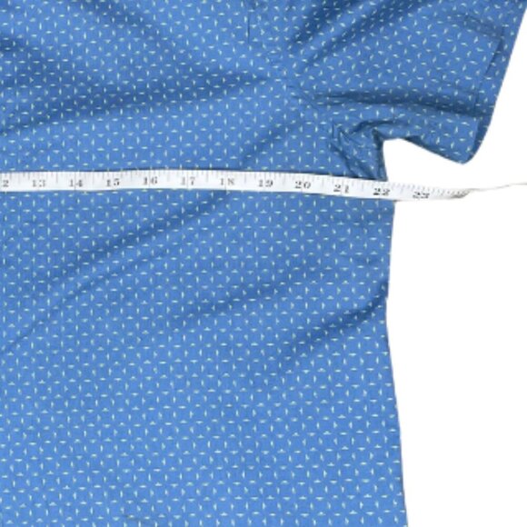 Axist Men's Blue Geometric Design Short Sleeve Button Up Shirt Size Large Casual - Picture 3 of 6